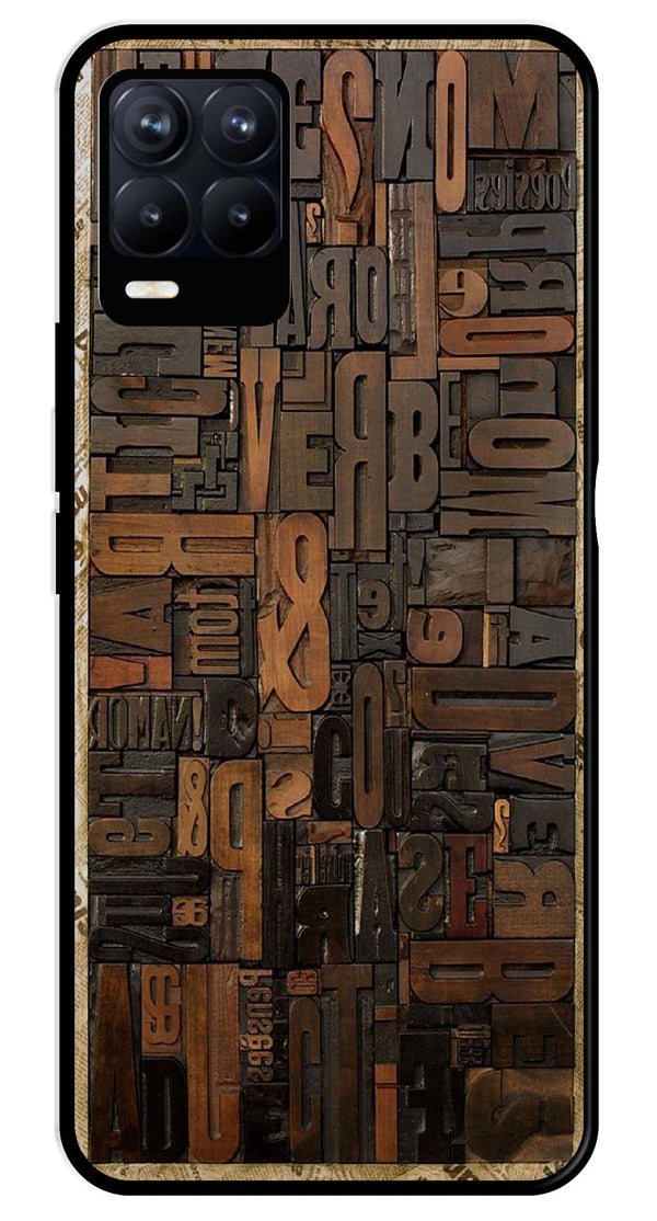 Alphabets Metal Mobile Case for Realme 8 4G  (Design No -32)
