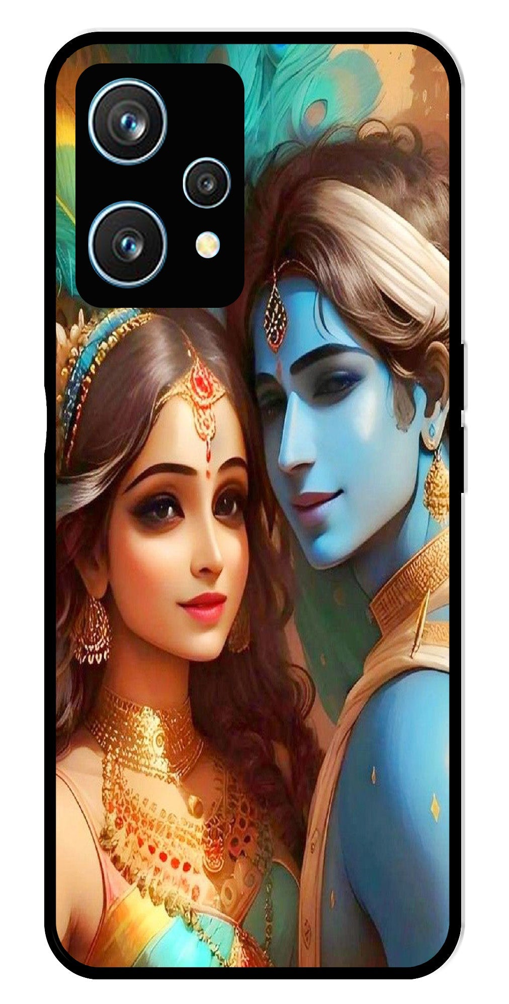 Lord Radha Krishna Metal Mobile Case for Realme 9 Pro 5G  (Design No -01)