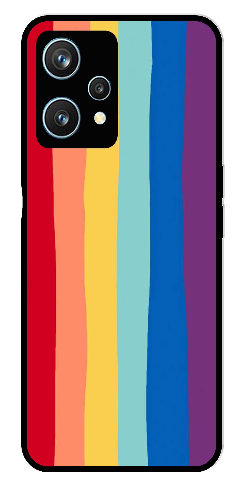 Rainbow MultiColor Metal Mobile Case for Realme 9 Pro 5G  (Design No -03)