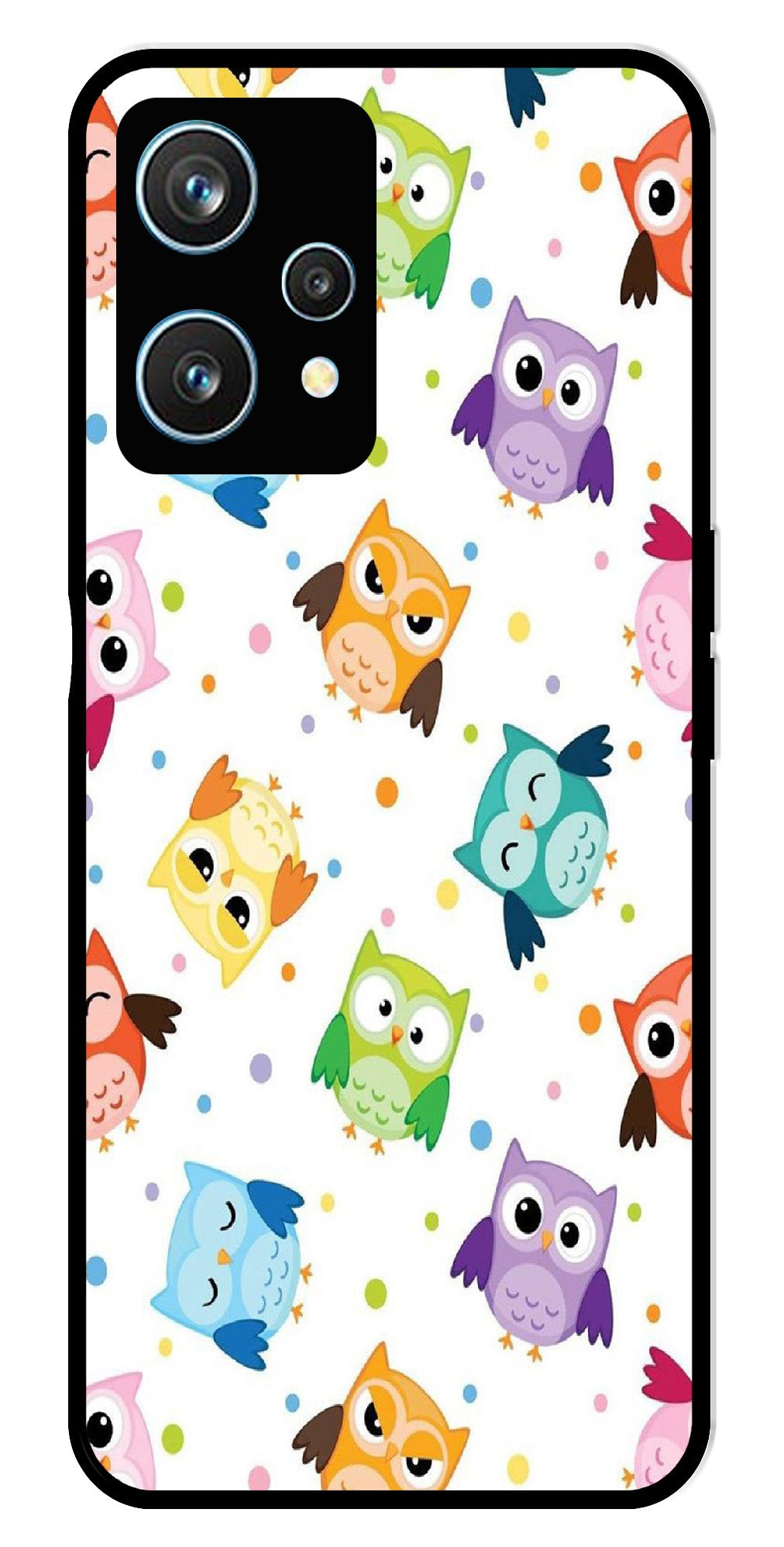 Owls Pattern Metal Mobile Case for Realme 9 Pro 5G  (Design No -20)