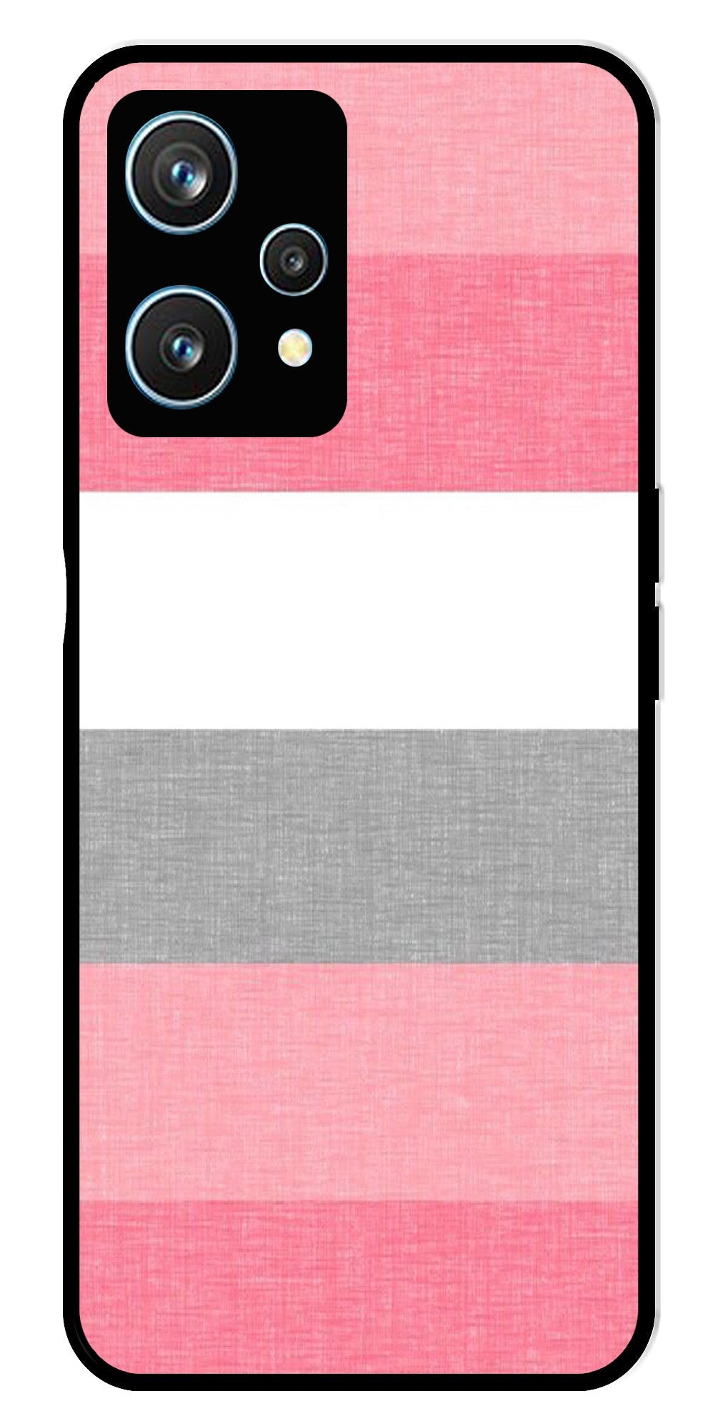 Pink Pattern Metal Mobile Case for Realme 9 Pro 5G  (Design No -23)