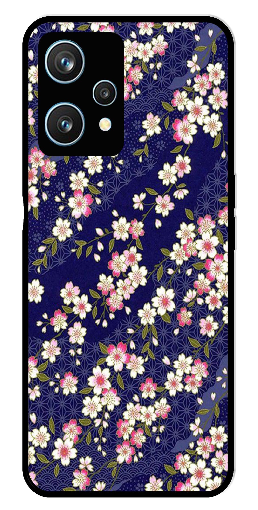 Flower Design Metal Mobile Case for Realme 9 Pro 5G  (Design No -25)