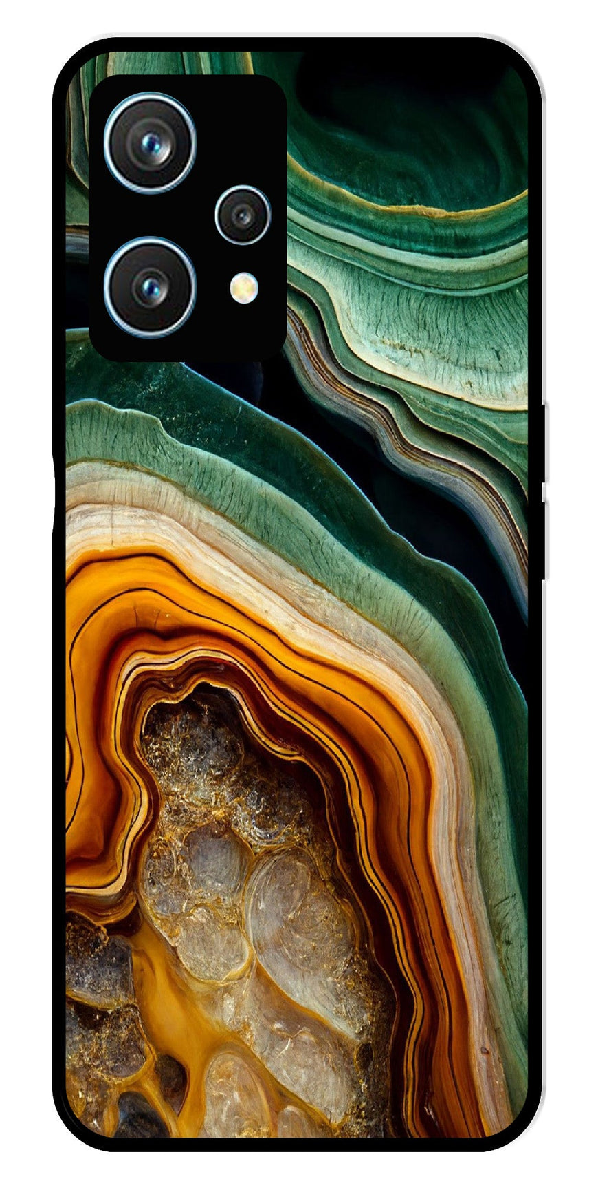 Marble Design Metal Mobile Case for Realme 9 Pro 5G  (Design No -28)