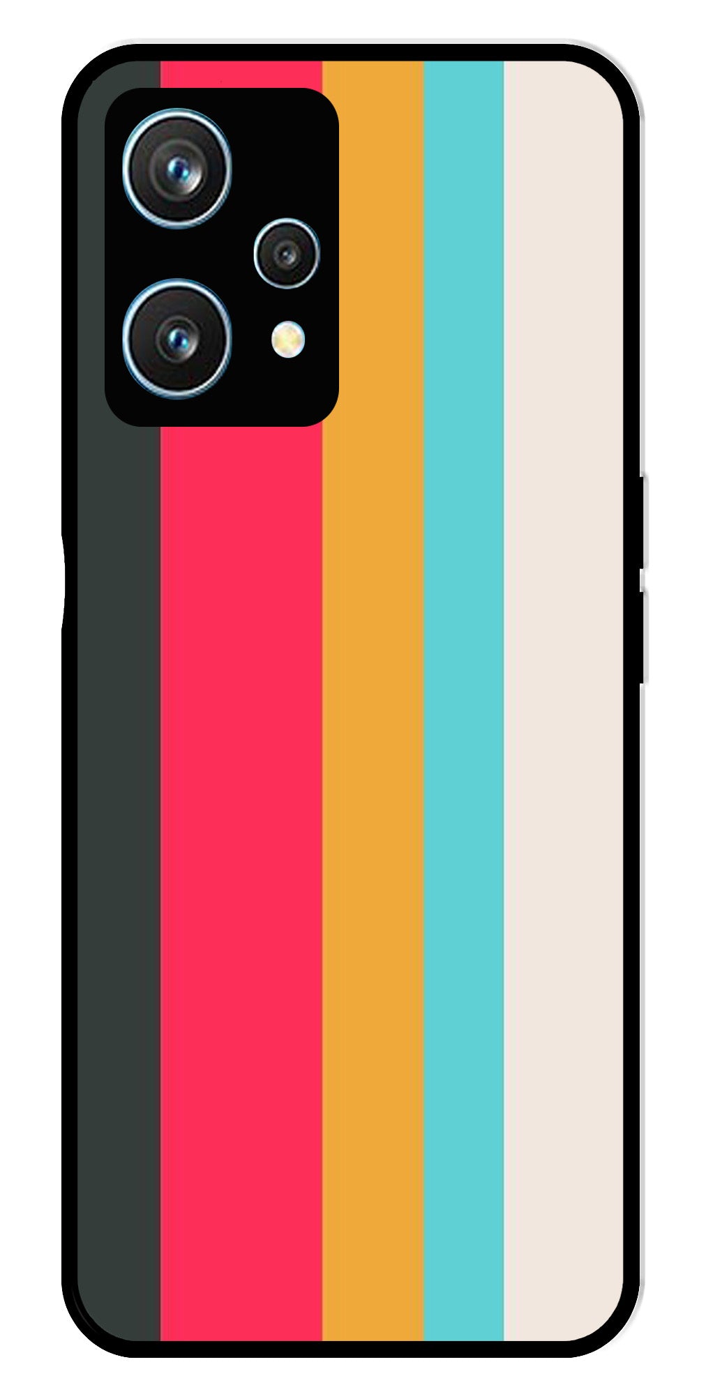 Muted Rainbow Metal Mobile Case for Realme 9 Pro 5G  (Design No -31)