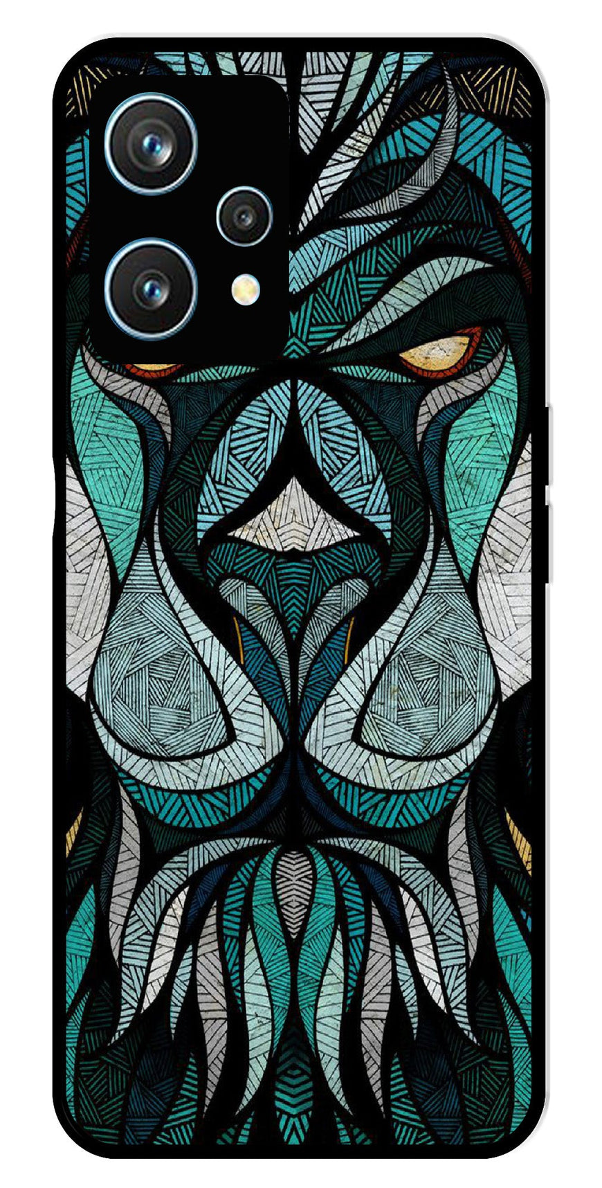 Lion Pattern Metal Mobile Case for Realme 9 Pro 5G  (Design No -40)