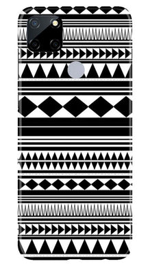 Black white Pattern Mobile Back Case for Realme Narzo 30a (Design - 5)