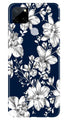 White flowers Blue Background Case for Realme Narzo 30a