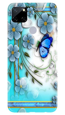 Blue Butterfly Mobile Back Case for Realme Narzo 30a (Design - 21)