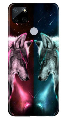 Wolf fight Mobile Back Case for Realme Narzo 30a (Design - 221)