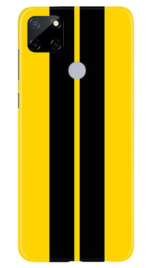 Black Yellow Pattern Mobile Back Case for Realme Narzo 30a (Design - 377)
