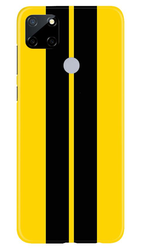 Black Yellow Pattern Mobile Back Case for Realme C12 (Design - 377)