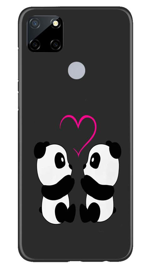 Panda Love Mobile Back Case for Realme C12 (Design - 398)