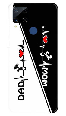 Love Mom Dad Mobile Back Case for Realme C15 (Design - 385)