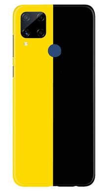 Black Yellow Pattern Mobile Back Case for Realme C15 (Design - 397)
