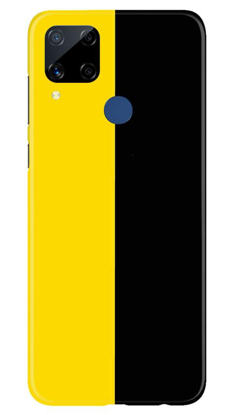 Black Yellow Pattern Mobile Back Case for Realme C15 (Design - 397)