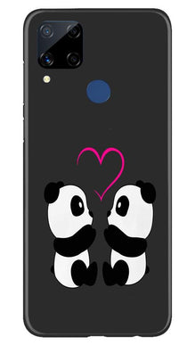 Panda Love Mobile Back Case for Realme C15 (Design - 398)
