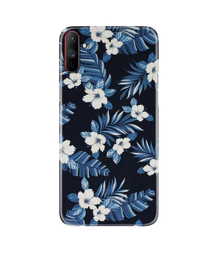 White flowers Blue Background2 Case for Realme C3