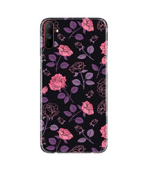 Rose Black Background Mobile Back Case for Realme C3 (Design - 27)