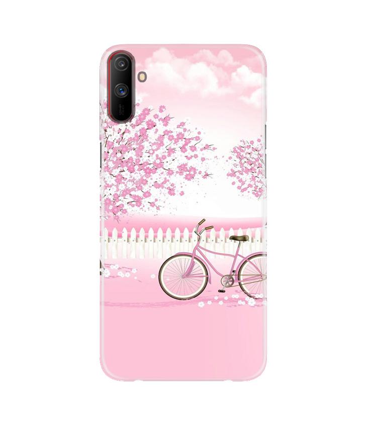 Pink Flowers Cycle Case for Realme C3(Design - 102)