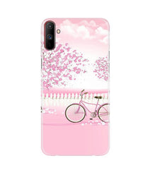 Pink Flowers Cycle Mobile Back Case for Realme C3  (Design - 102)
