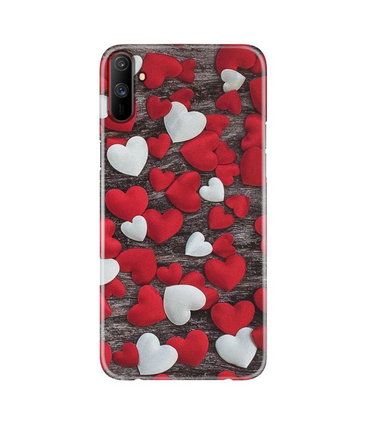 Red White Hearts Case for Realme C3(Design - 105)
