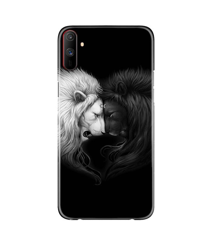 Dark White Lion Case for Realme C3  (Design - 140)