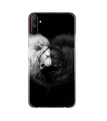 Dark White Lion Mobile Back Case for Realme C3  (Design - 140)