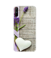 White Heart Mobile Back Case for Realme C3 (Design - 298)