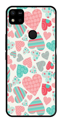 Hearts Pattern Metal Mobile Case for Redmi 9C