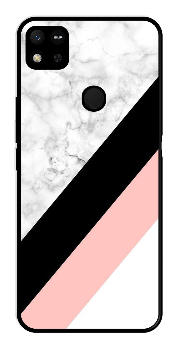 Marble Design Metal Mobile Case for Redmi 9C   (Design No -24)