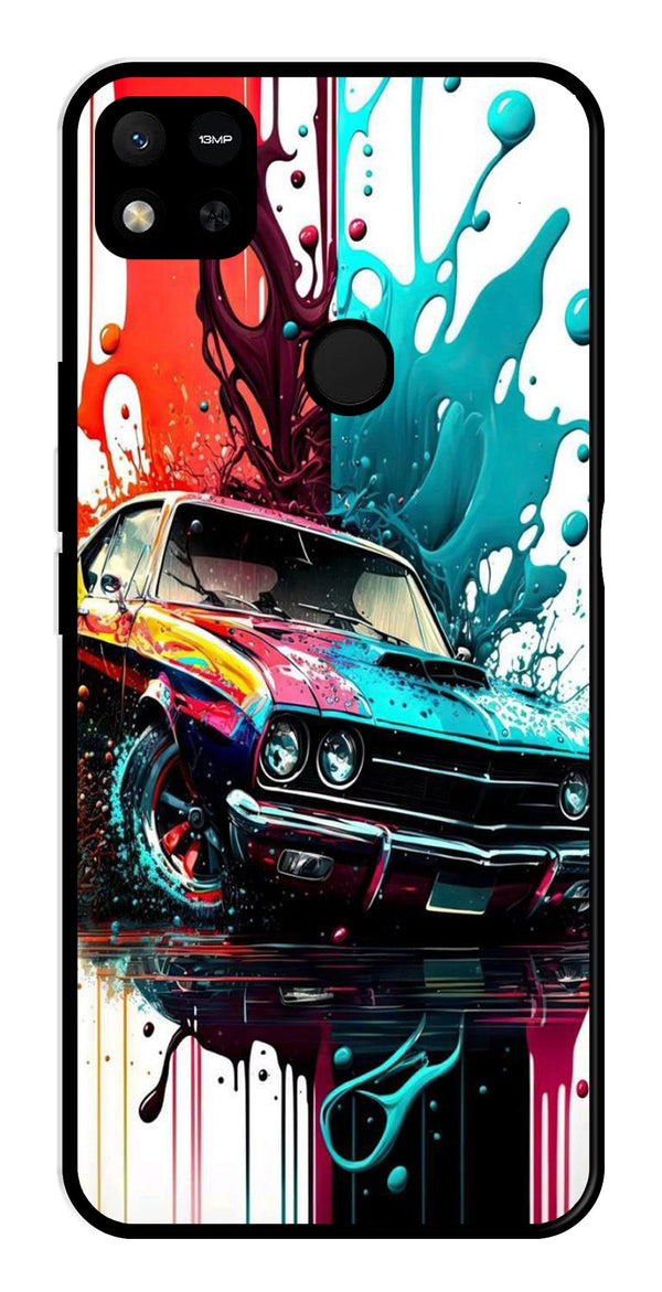 Vintage Car Metal Mobile Case for Redmi 10a   (Design No -29)