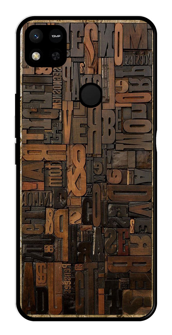 Alphabets Metal Mobile Case for Redmi 9C   (Design No -32)