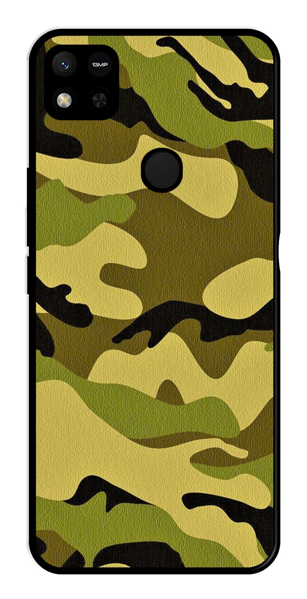 Army Pattern Metal Mobile Case for Redmi 9C   (Design No -35)