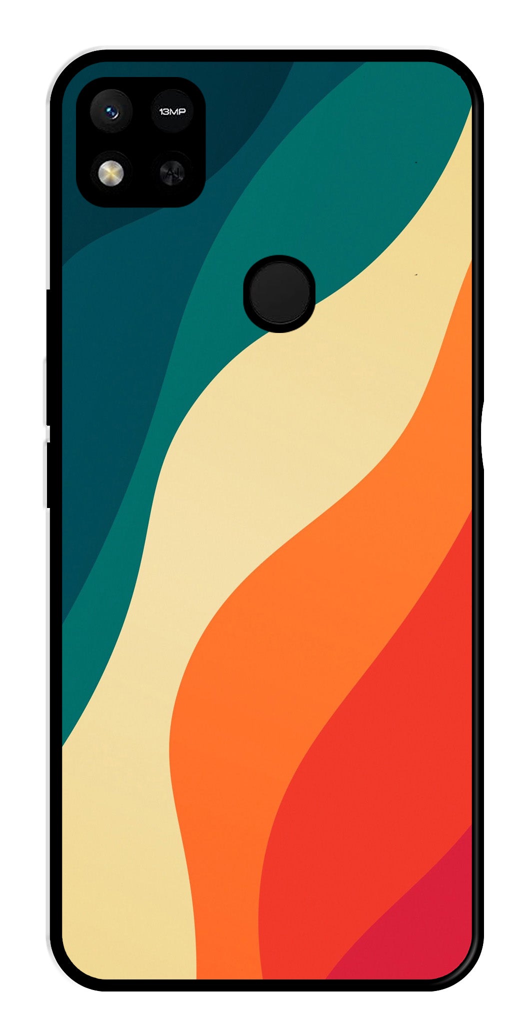 Muted Rainbow Metal Mobile Case for Redmi 9C   (Design No -39)