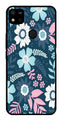 Flower Leaves Design Metal Mobile Case for Redmi 10a   (Design No -50)