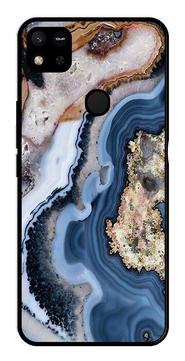 Marble Design Metal Mobile Case for Redmi 9C   (Design No -53)