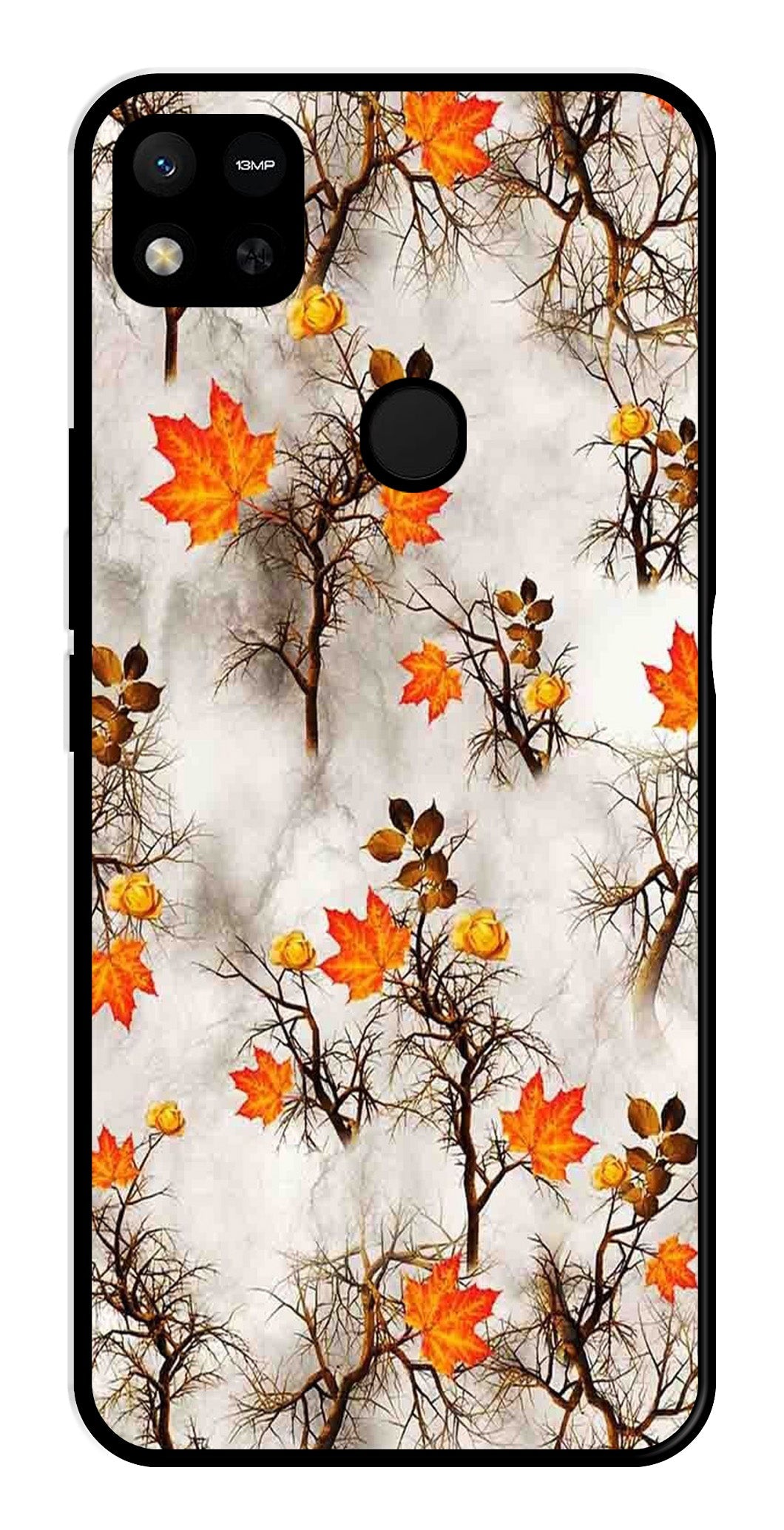 Autumn leaves Metal Mobile Case for Redmi 9C   (Design No -55)