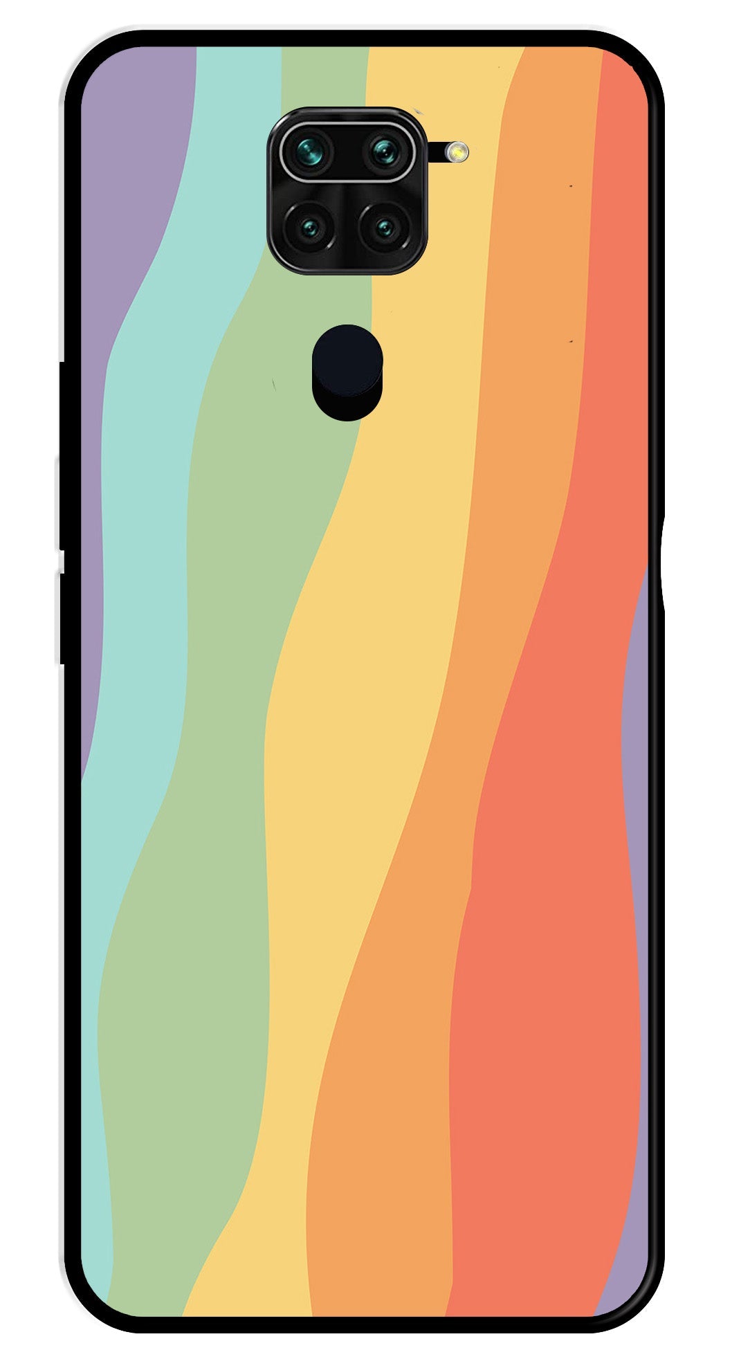 Muted Rainbow Metal Mobile Case for Redmi 10X   (Design No -02)