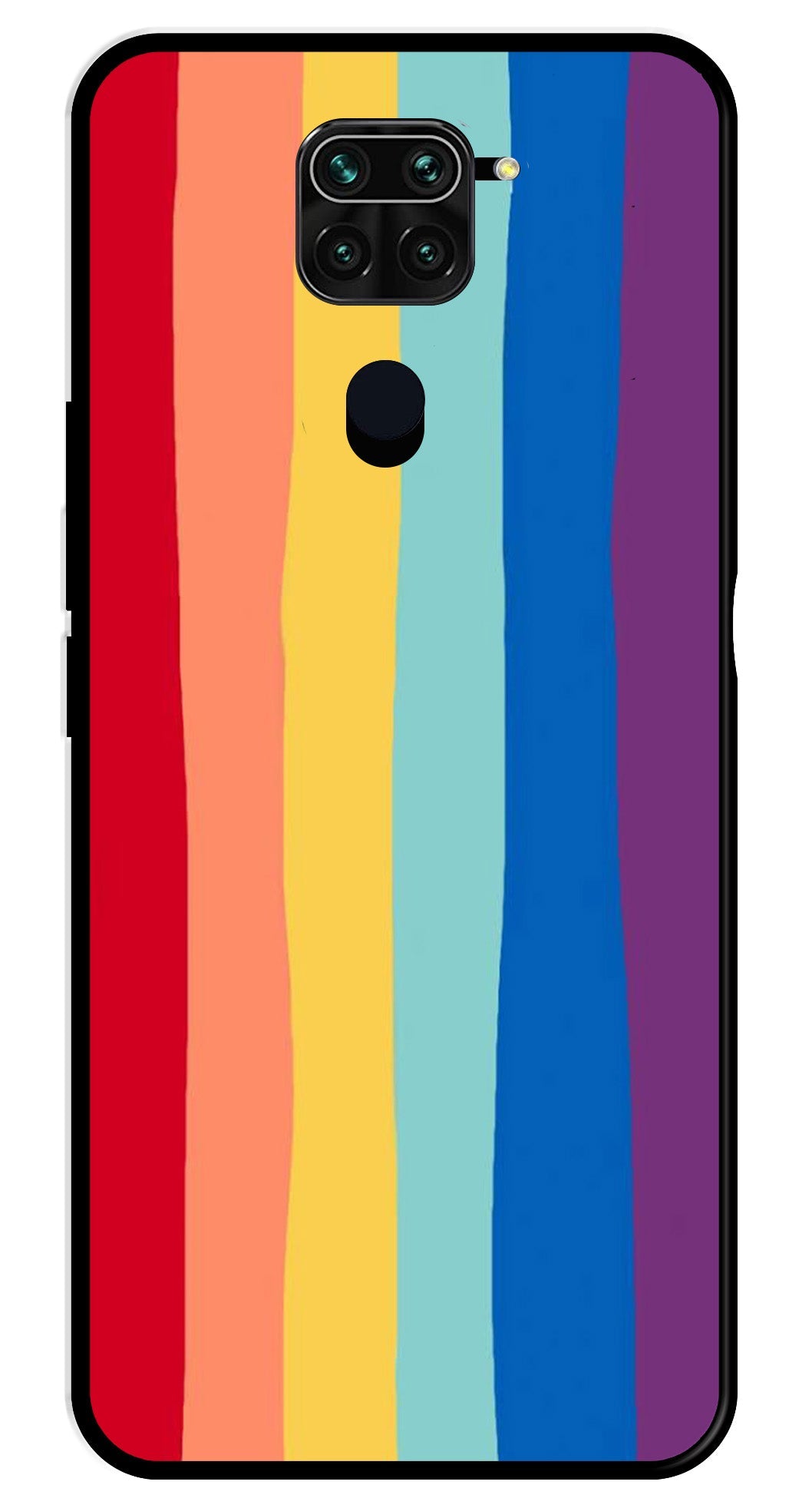 Rainbow MultiColor Metal Mobile Case for Redmi Note 9   (Design No -03)