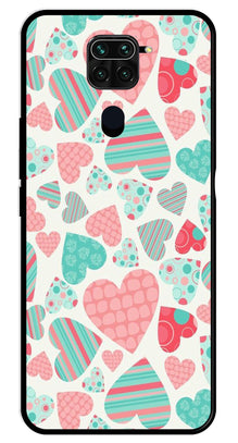 Hearts Pattern Metal Mobile Case for Redmi Note 9