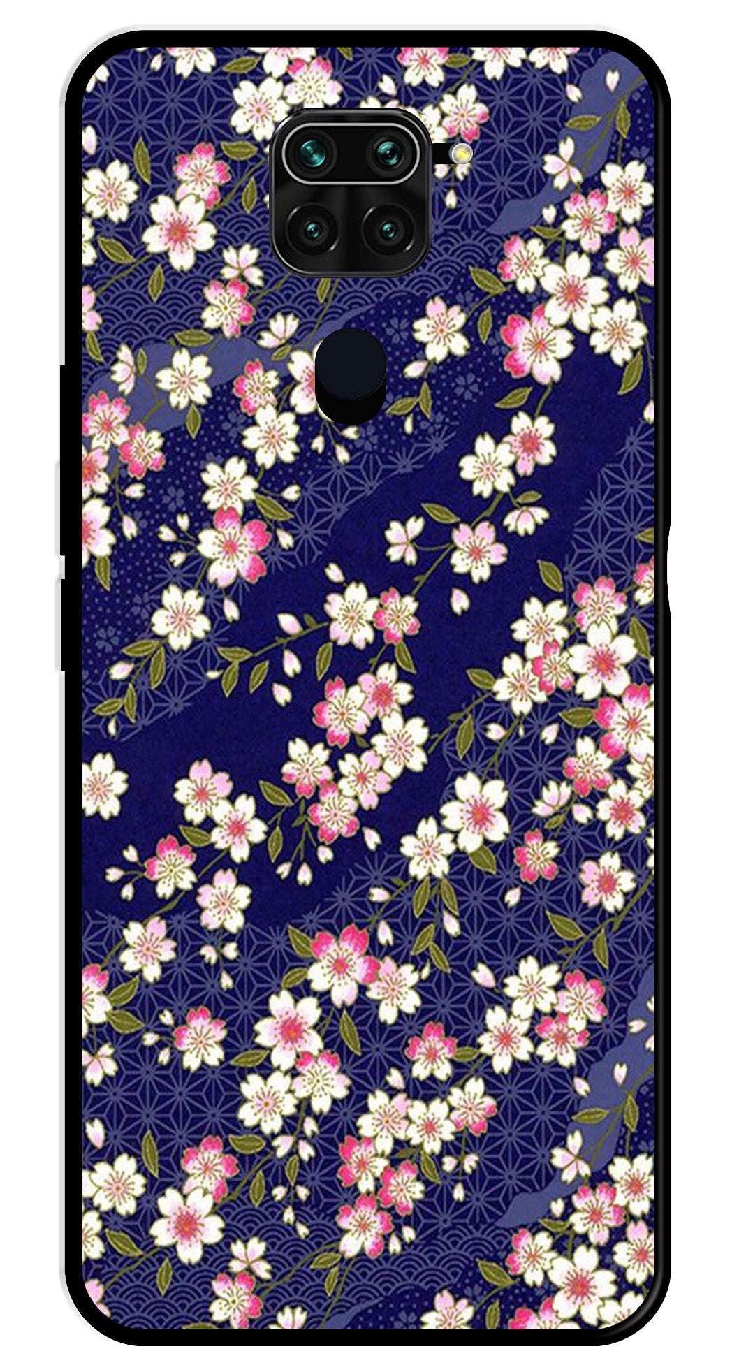 Flower Design Metal Mobile Case for Redmi Note 9   (Design No -25)