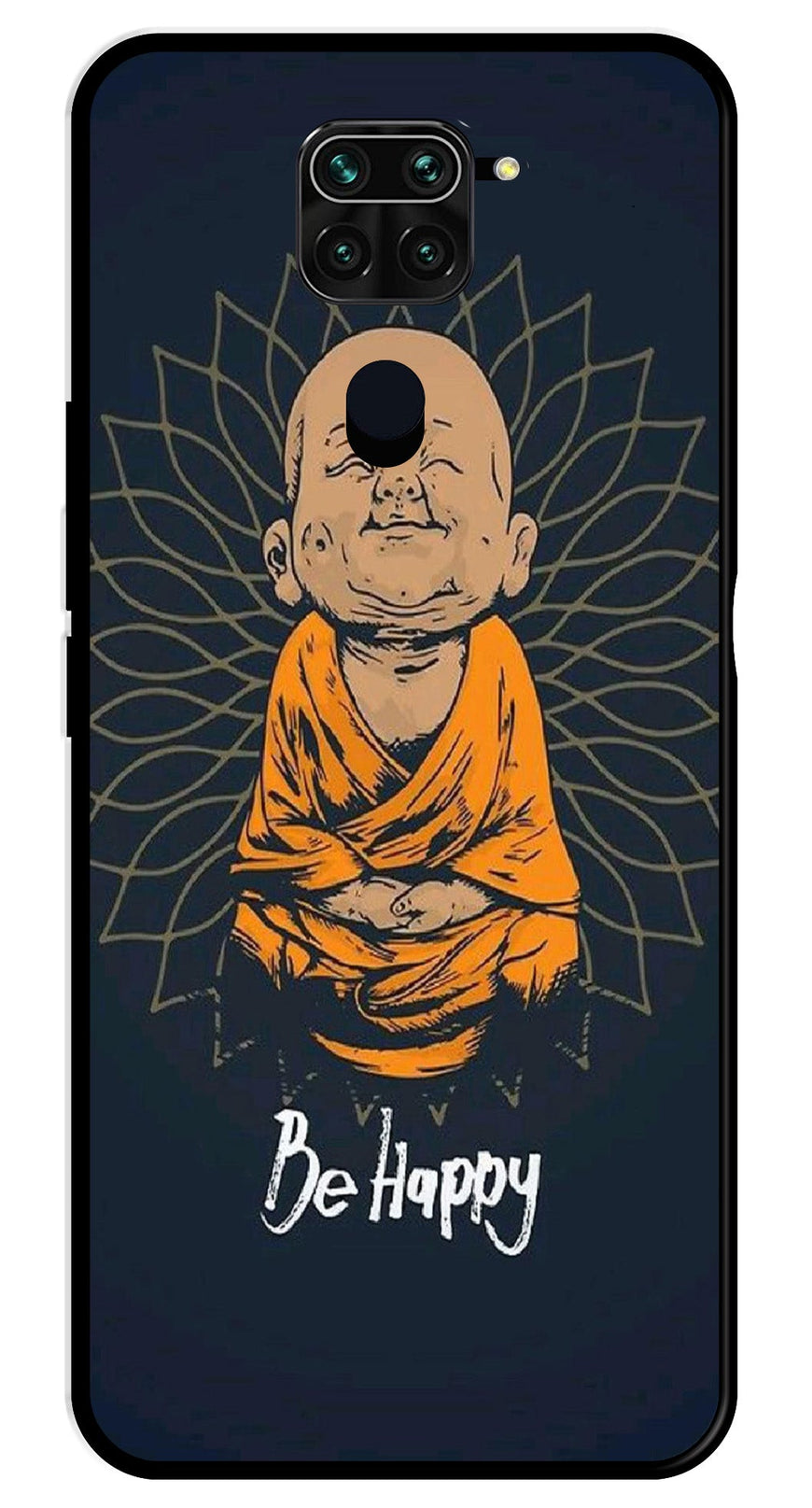 Be Happy Metal Mobile Case for Redmi Note 9   (Design No -27)