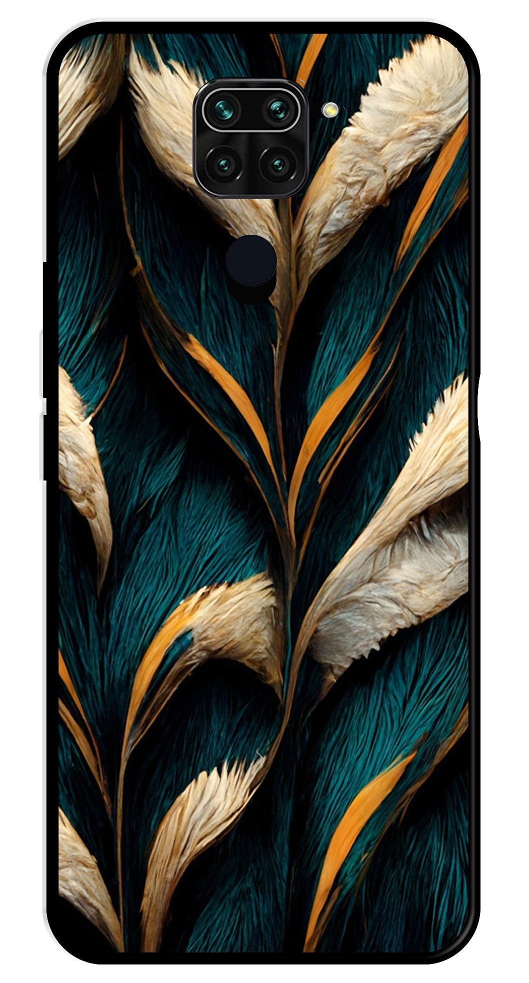 Feathers Metal Mobile Case for Redmi 10X   (Design No -30)