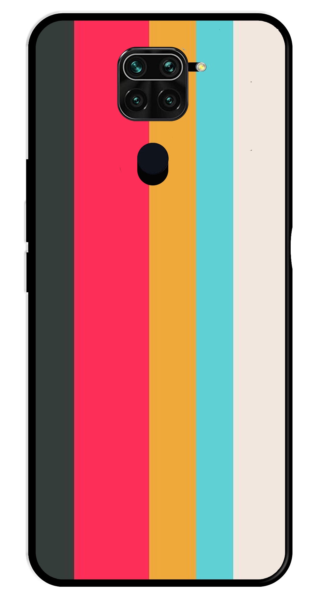 Muted Rainbow Metal Mobile Case for Redmi Note 9   (Design No -31)
