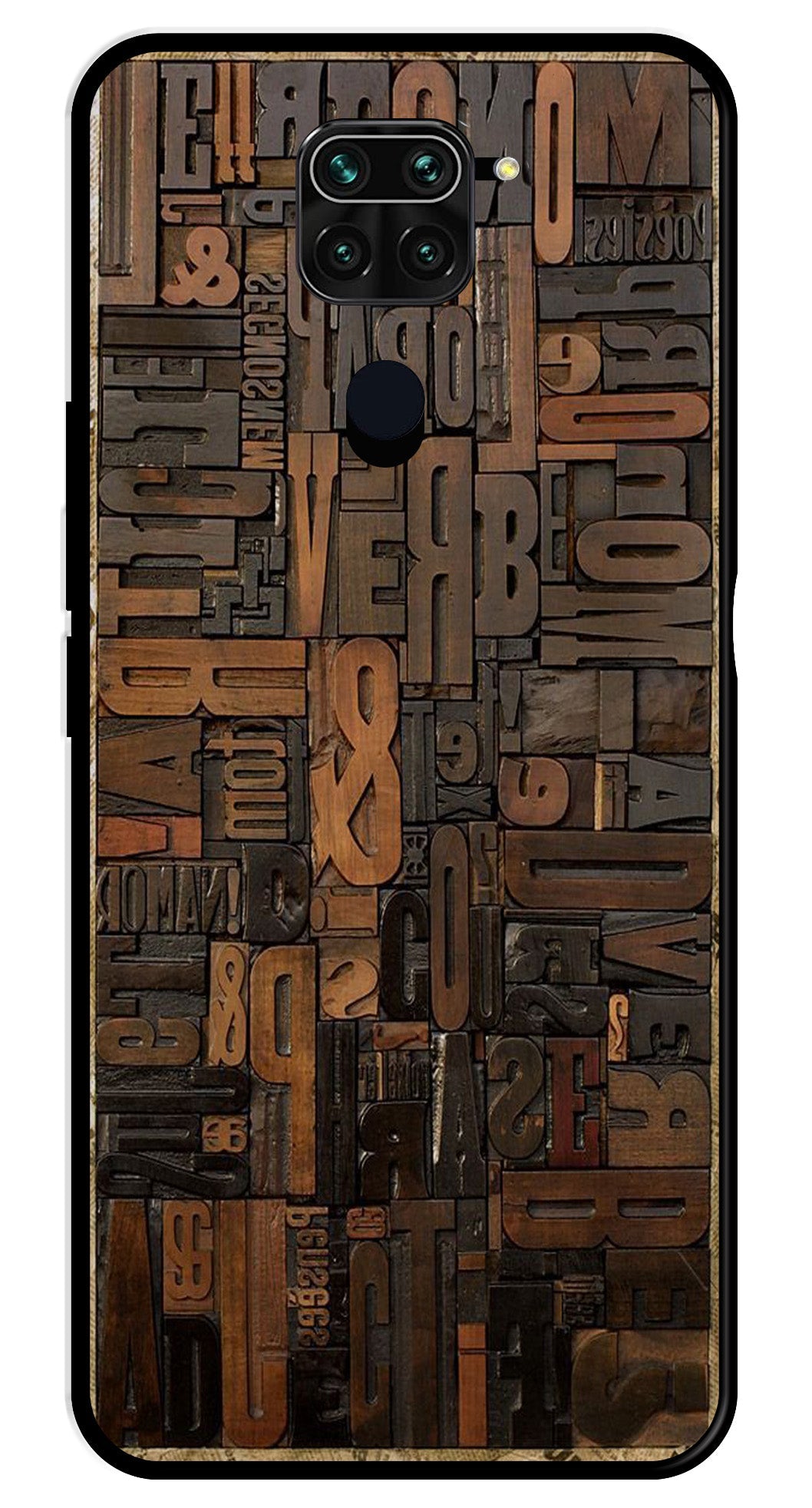 Alphabets Metal Mobile Case for Redmi Note 9   (Design No -32)