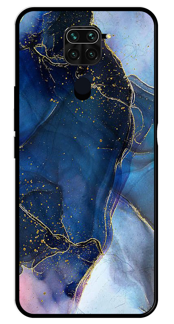 Blue Marble Metal Mobile Case for Redmi Note 9   (Design No -34)