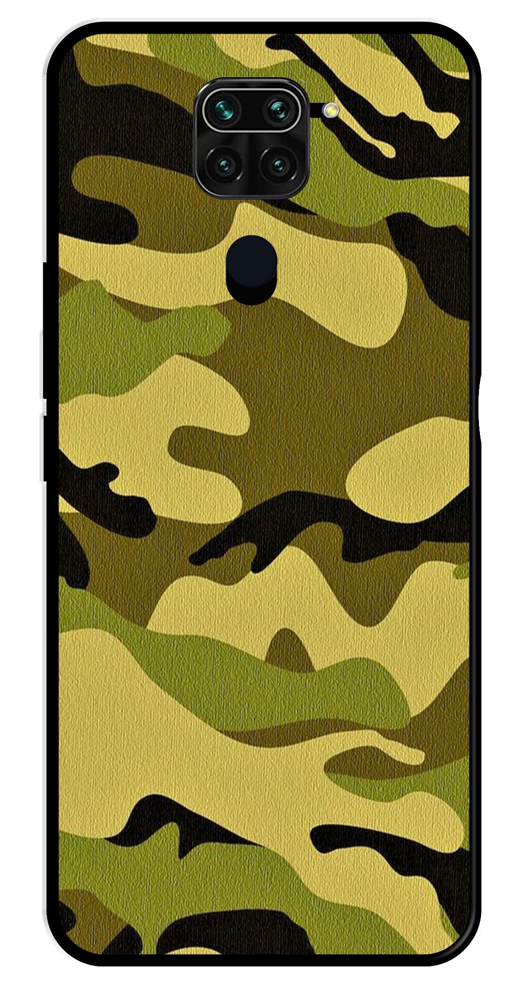 Army Pattern Metal Mobile Case for Redmi Note 9   (Design No -35)