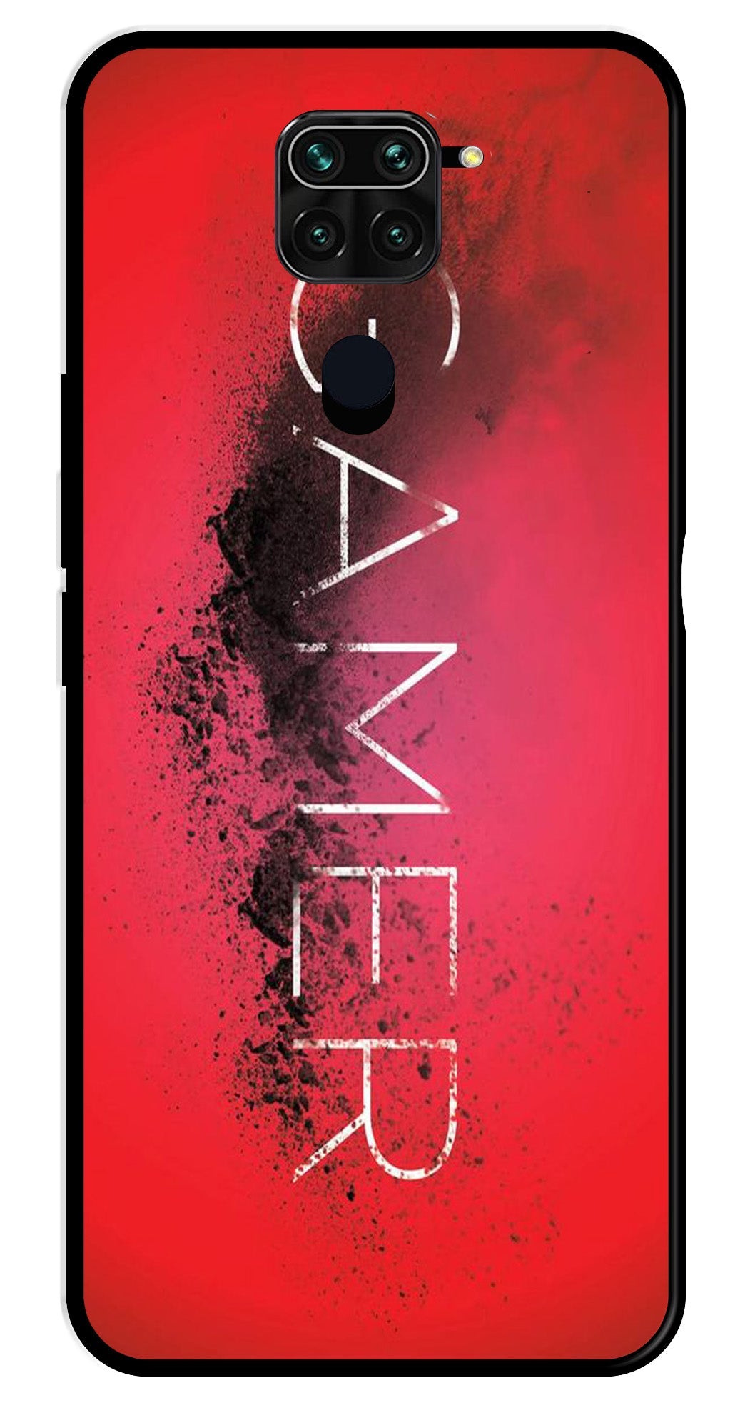 Gamer Pattern Metal Mobile Case for Redmi Note 9   (Design No -41)