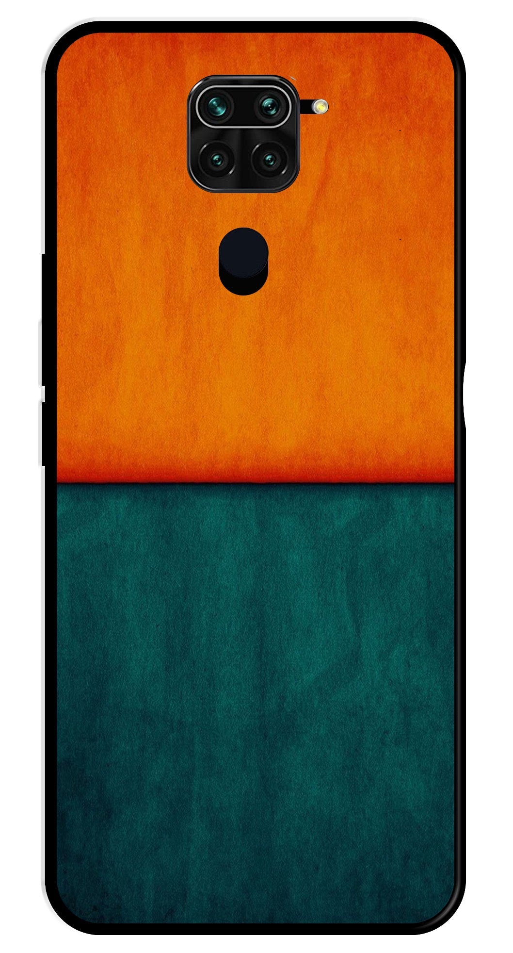 Orange Green Pattern Metal Mobile Case for Redmi 10X   (Design No -45)