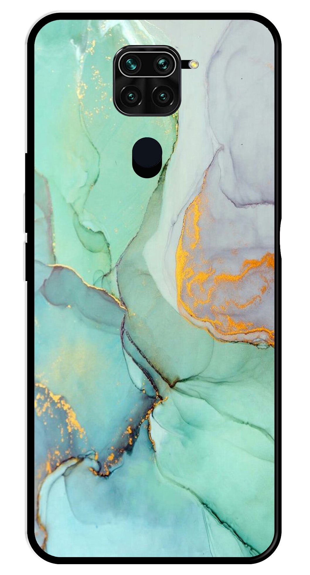 Marble Design Metal Mobile Case for Redmi Note 9   (Design No -46)